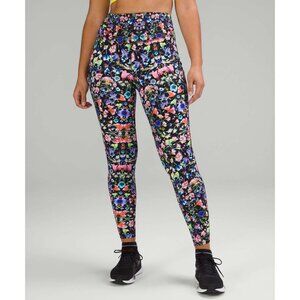 Lululemon Base Pace High-Rise Tight 28" Brushed Nulux Flowerscope Black Multi 12